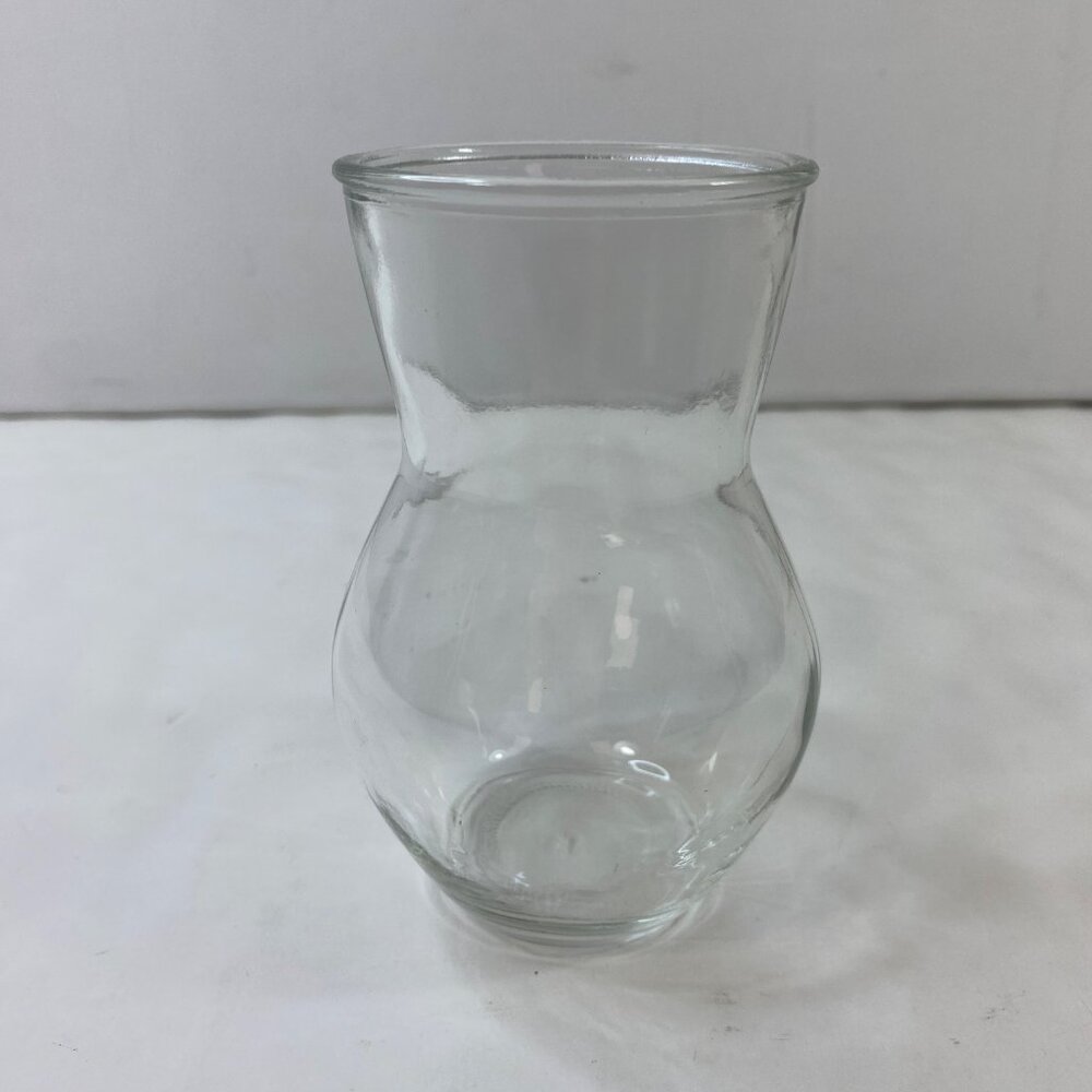 Clear Glass Hourglass-Shaped 4.5" Vase Unique Home Decor Flower Holder